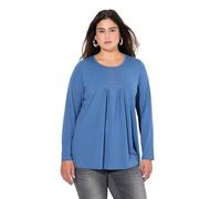 Ulla Popken Damen Shirt, Falten, Perlen, A-Linie, Langarm Tunika-Shirt (1er Pack)