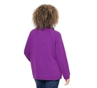 Ulla Popken Damen große Größen Übergrößen Plus Size Sweatshirt, Eisstern, Stehkragen, Taschen, Langarm Dunkles violett 46+ 824386835-46+