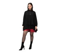 Ulla Popken Damen Tunika, Lagenoptik, A-Linie, Stehkragen, Langarm Tunika-Shirt
