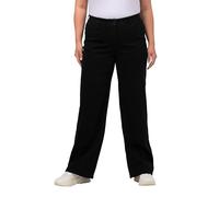 Ulla Popken Damen Weite Jeans Hose, Schwarz, W40 / L30