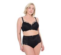 Ulla Popken TruYou Damen große Größen Übergrößen Plus Size Bügel-BH, Zierbänder abnehmbar, Softcups schwarz 95F 837936100-95F