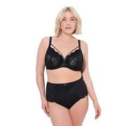 Ulla Popken TruYou Damen große Größen Übergrößen Plus Size Bügel-BH, Zierbänder abnehmbar, Softcups, Cup B - F schwarz 85C 837940100-85C