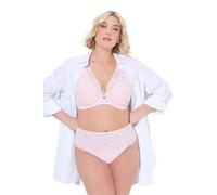 Ulla Popken TruYou Damen große Größen Übergrößen Plus Size TRUYOU String-Panty, glitzernde Spitze, Mikrofaser Baby rosa 50+ 837945504-50+
