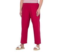 Ulla Popken Women's 7/8-Chinohose Ruby, Elastikbund, weites, gerades Bein Casual Pants, dunkle Himbeere, 50W / 32L