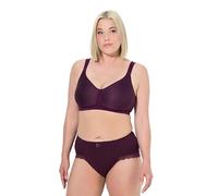 Ulla Popken Women's BH, Spacer-Cups, ohne Bügel, Mikrofaser, Cup C-E Bra, traubenrot, 90B