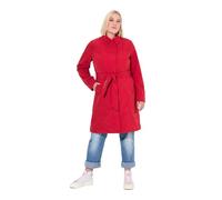 Ulla Popken Women's HYPRAR Softshell-Trenchcoat, wasserabweisend, Gürtel Mäntel, Salsa, 62/64