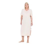 Ulla Popken Women's Nachthemd, Lochstickerei, V-Ausschnitt, Halbarm, Modal Nightgown, Rose`, 50