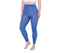 Ulla Popken Women's Strumpf-Leggings, 60 den, Flache Nähte Strumpfhosen, Pfauenblau, 52/54