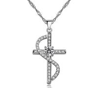 Uloveido Gnade Glaube Hoffnung Liebe Kreuz der Ewigen Liebe Anhänger Halskette für Männer Mädchen Frauen Kinder Christian Religiöse Unendlichkeit Schmuck Valentinstag Geburtstagsgeschenke