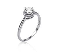 Uloveido Mädchen 925 Sterling Silber Zirkonia CZ Solitaire Hochzeit Verlobungsring, Birthstone Ring für Mama Freundin 1,54 g Größe 59 (18.8) LJ045