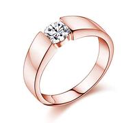 Uloveido Rose Gold überzogene Männer Hochzeit Bands Verlobungsring Lab Erstellt Diamant Valentinstag Geschenke für Männer Freund J002 (männlich, Größe 18.1)