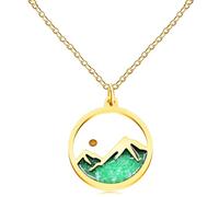 Uloveido Vergoldete Grüne Leuchtende Senfkorn Berg Halskette | Glow in the Dark Bibelvers Glaube kann Berge versetzen Matthäus 17:20 Halskette | Jesus Kreuz Heilsbekräftigung Schmuck YA5070