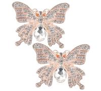 ULTECHNOVO 1 Paar Goldene Dekorative Schmetterlings Schuhclips aus Legierung und Strass mit Praktischem Design für Hochzeit Party und High Heels Zubehör