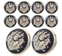 ULTECHNOVO 10 Stück Runde Metallknöpfe zum Annähen Legierung Schwarz ohne Grate Retro Stil Dekorative Nähknöpfe für Mäntel und Anzüge für Heim und Nähatelier