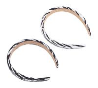 ULTECHNOVO 2 Stück Retro Kuhmuster Haarreif für Damen und Mädchen mit Breiter Krempe aus Stoff und Metall Stilvoller Haarschmuck zum Halten der Haare bei Partys und Themenveranstaltungen