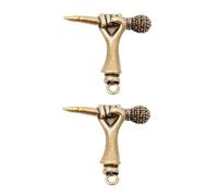 ULTECHNOVO 2 Stück Teiliges DIY Schlüsselanhänger aus Messing Kreative Mikrofon Anhänger mit Praktischem Bohrloch Kompakte Modisches Design für Taschen Rucksäcke und Schlüsselbund Dekoration