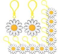 ULTECHNOVO 24 Stück Teiliges Gänseblümchen Schlüsselanhänger Dekorative Blumen Schlüsselringe Robuste Tasche Anhänger für Frauen Bunte Zufallsfarben Geschenk für Freundinnen Zufällige Farbe