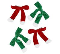 ULTECHNOVO 4stücke Festliche Haarspange mit Schleife aus Samt in Rot und Grün für Damen und Mädchen Rutschfeste Feder-haarspange für Hochsteckfrisuren und Winter-outfits