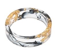 ULTECHNOVO Ästhetischer Frauenring aus Kunstharz mit Goldringe Chunky Design Klarer Ring mit Glatter Oberfläche Einfacher Ring für Jeden Anlass