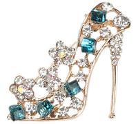 ULTECHNOVO Brosche High Heels mit Strasssteinen aus Legierung und Blauen Schmucksteinen als Modisches Accessoire für Abendkleider und Schals