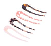 ULTECHNOVO Einfache Anwendung und Fester U förmige Haarnadeln aus Acetat 4 Stück pack mit Doppelzinken Elegantes Design für Flechtfrisuren und Dutt