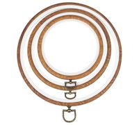 Ultnice Stickrahmen Holz: 3 StüCk Embroidery Hoop Runder Stickrahmen Set FüR Kreuzstich FüR Diy Projekte-11/14.5/18.8CM Ring