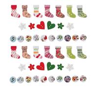 Ultnice WeihnachtsknöPfe Bunte BastelknöPfe FüR Weihnachtsdeko Basteln Herz- Und Schneeflockenformen DekoknöPfe Zum AnnäHen 40G