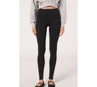 Ultra Blickdichte Leggings Aus Mikrofaser Schwarz 3/4