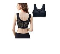 Ultradünner Plus Size Ice Silk Comfort BH, Breathy Wings Ice Silk BH für Damen (L, Schward)