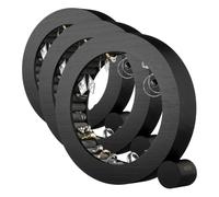 Umbra Ferris Schmuck-Organizer, Ringhalter aus Holz, Aufbewahrungslösung für Ringe und Ohrringe, Schwarz, Black (Packung mit 3)