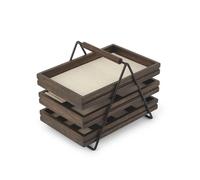 Umbra Terrace Schmucktablett Holz Schmuckkästchen mit drei Schubfächer für Ringe Armbänder Ketten Uhren und Mehr