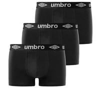 UMBRO Boxershorts Herren 100% Baumwolle, Unterhosen Männer, Langlebig (3er Pack), Schwarz, L