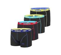 UMBRO Boxershorts Herren Luftiges Netzgewebe, Unterhosen Männer, Rutschfest (4er Pack), Schwarz, L