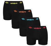 Umbro Boxershorts Herren Rot Schwarz Grün Baumwoll Passform Atmungsaktiv Unterwäsche Unterhosen Männer Men Retroshorts, 6er Pack, Große XL