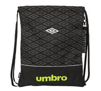 Umbro Lima, flacher Rucksack, groß, ideal für Kinder verschiedener Altersgruppen, bequem und vielseitig, Qualität und Widerstandsfähigkeit, 35 x 40 cm, Schwarz, Schwarz, Estándar, Casual