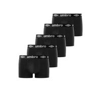 Umbro Unterhosen Männer 100% Baumwolle, Boxershorts Herren, Bequem (5er Pack), Schwarz, 2XL