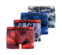 Umbro Unterhosen Männer Luftiges Netzgewebe, Boxershorts Herren, Anti-Schweiss (4er Pack), Rot/Grau/Blau, S