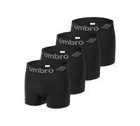 Umbro Unterhosen Männer Weich, Boxershorts Herren, Multisport (4er Pack), Schwarz, S/M