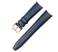 UMCNVV Gewebtes Uhrenarmband aus Rindsleder für IWC IW344205 Portugieser Pilotenuhren, Portofino, Blau, weiches Leder, 20 mm