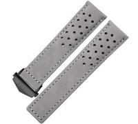 UMCNVV Uhrenarmband aus echtem Leder für TAG Heuer Uhrenarmband mit Faltschnalle, 20 mm, 22 mm, Rindslederband, Grau/Schwarz/Braun, 24 mm