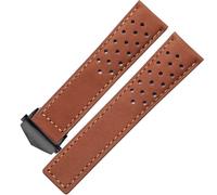 UMCNVV Uhrenarmband aus echtem Leder für TAG Heuer Uhrenarmband mit Faltschnalle, 20 mm, 22 mm, Rindslederband, Grau/Schwarz/Braun, 22 mm