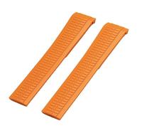 UMCNVV Uhrenarmband für Patek Aquanaut Philippe 5968A 5164A 5167A, Metallstifte, orange-braun, Uhrenarmband aus Gummi, 21 mm Silikonband, Golden buckle
