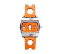 UMF RUHLA Jumping Hour - Digitale Scheibenuhr in Orange - 41 mm - Automatik 26 Steine - Edelstahlgehäuse - Saphirglas - 36 h Gangreserve - Limitierte Neuauflage 2025 - Made in Germany