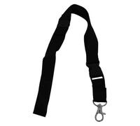 Umhängeband / Lanyards / Schlüsselanhänger aus Polyester mit drehbarem Karabinerhaken, mit Steckschnalle und Sicherheitsbruchstelle, Farbe: schwarz - 100 Bänder