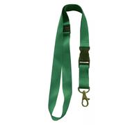 Umhängeband / Lanyards / Schlüsselanhänger aus Polyester mit drehbarem Karabinerhaken, mit Steckschnalle und Sicherheitsbruchstelle, Farbe: grün - 100 Bänder