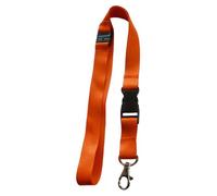 Umhängeband / Lanyards / Schlüsselanhänger aus Polyester mit drehbarem Karabinerhaken, mit Steckschnalle und Sicherheitsbruchstelle, Farbe: orange - 100 Bänder