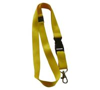 Umhängeband / Lanyards / Schlüsselanhänger aus Polyester mit drehbarem Karabinerhaken, mit Steckschnalle und Sicherheitsbruchstelle, Farbe: gelb- 100 Bänder