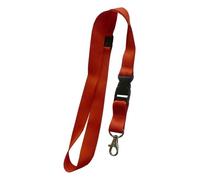 Umhängeband / Lanyards / Schlüsselanhänger aus Polyester mit drehbarem Karabinerhaken, mit Steckschnalle und Sicherheitsbruchstelle, Farbe: rot - 10 Bänder