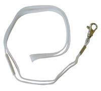 Umhängeband / Lanyards Schlüsselanhänger, aus weichem Polyester, mit drehbaren Karabinerhaken, Sicherheitsbruchstelle, Farbe: weiss - 100 Bänder