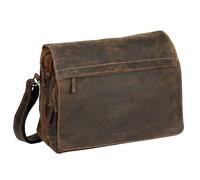 Greenburry Umhängetasche Vintage A4 Tasche Sattelbraun Braun